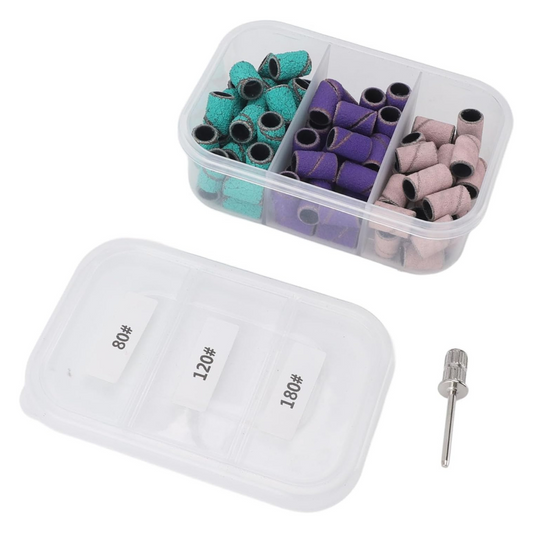 Nail Drill Sanding Kit 75pc | 80, 120, 180 Grit with Mandrel