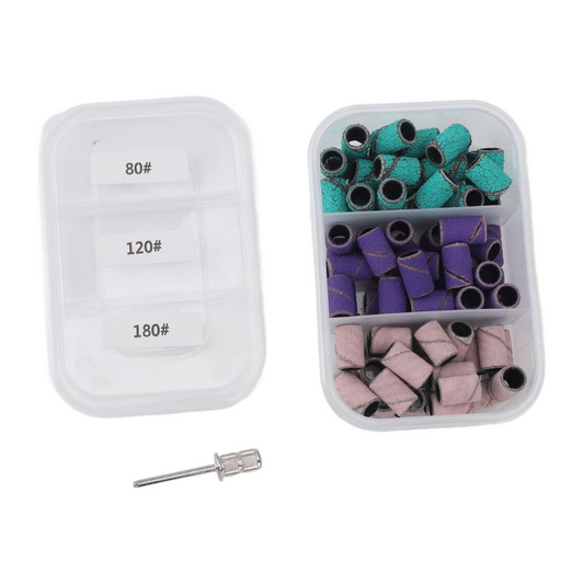 Nail Drill Sanding Kit 75pc | 80, 120, 180 Grit with Mandrel