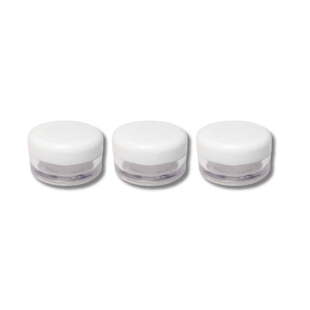 5g Clear Sample Jar with White Lid 10 pack