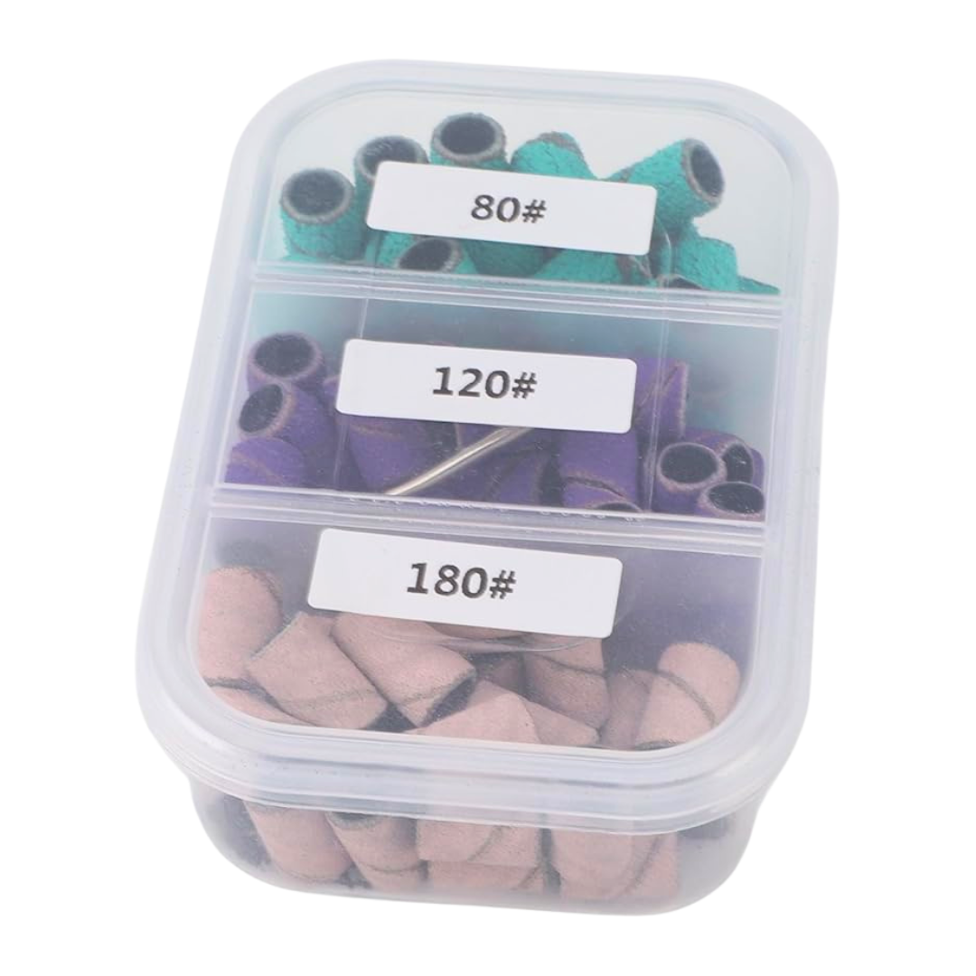 Nail Drill Sanding Kit 75pc | 80, 120, 180 Grit with Mandrel