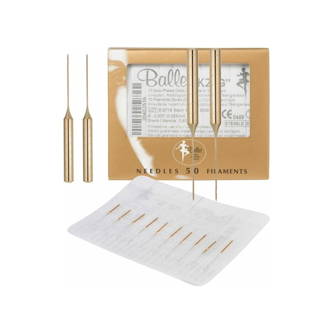 Ballet Needles 24k Gold Plated | Box of 50