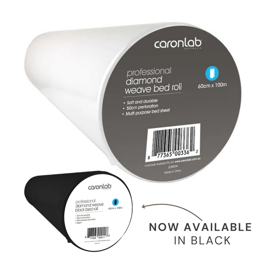 Caron Diamond Weave Perforated Bed Roll 100m - White/Black