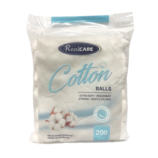 Real Care Cotton Wool Balls 200pk