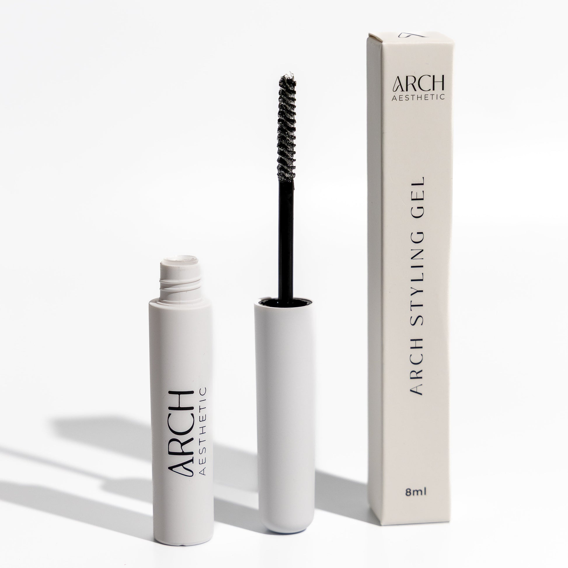 Arch Aesthetic mascara with packaging on a white background