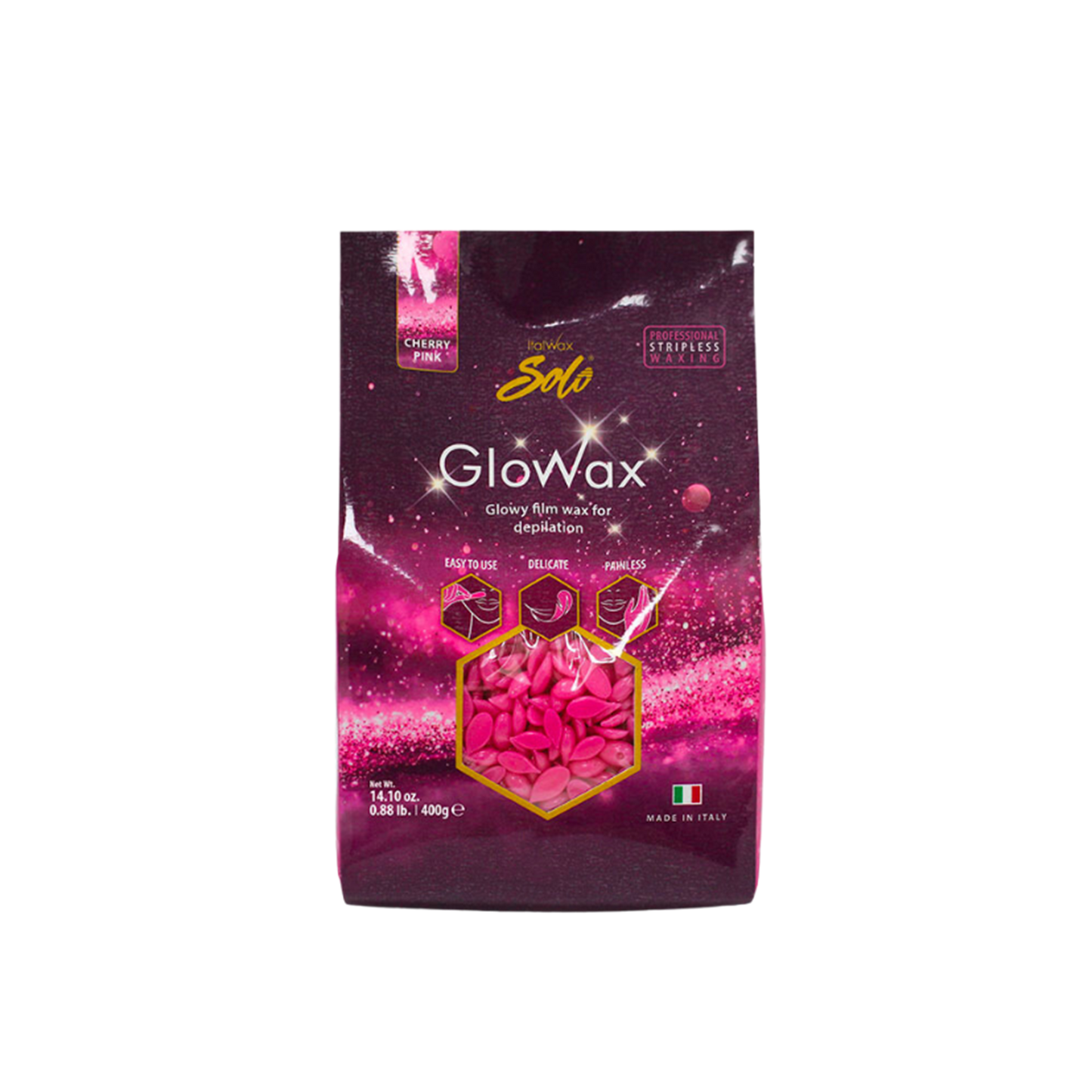 ItalWax Glowax Cherry Pink Hot Wax - 400g