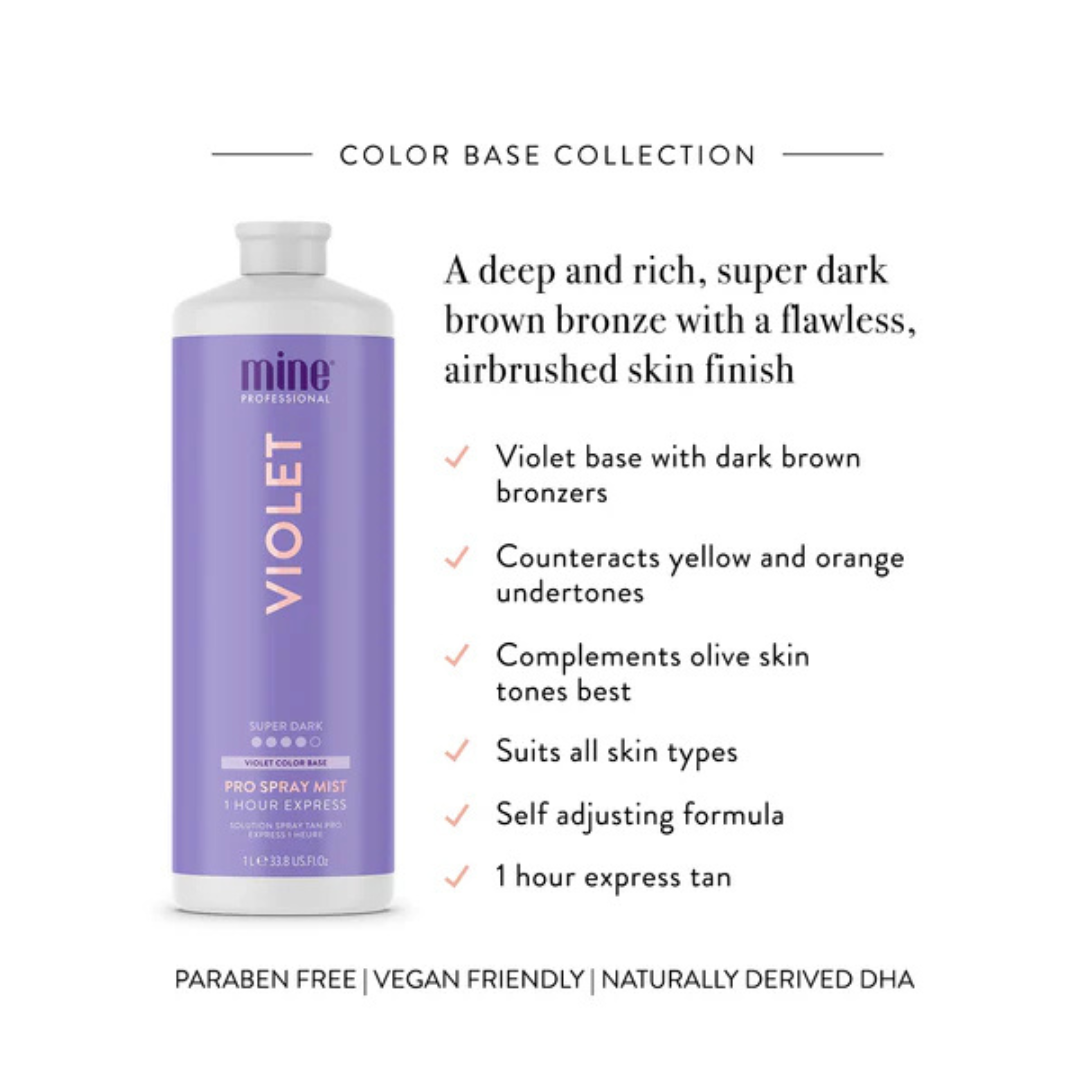 Mine Tan Violet Tanning Mist - 1L | Warm Super Dark Pro Tan