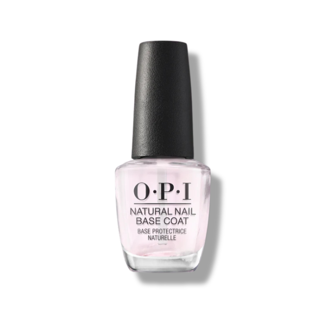 OPI nail polish bottle with black cap on a white background