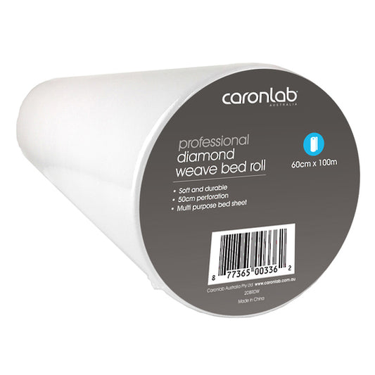 Caron Diamond Weave Perforated Bed Roll 100m - White/Black