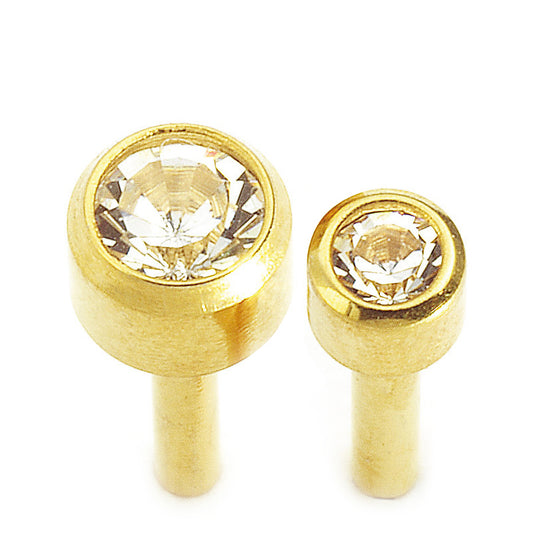 Caflon Bezel Stone Stud - Gold (Mini & Regular)