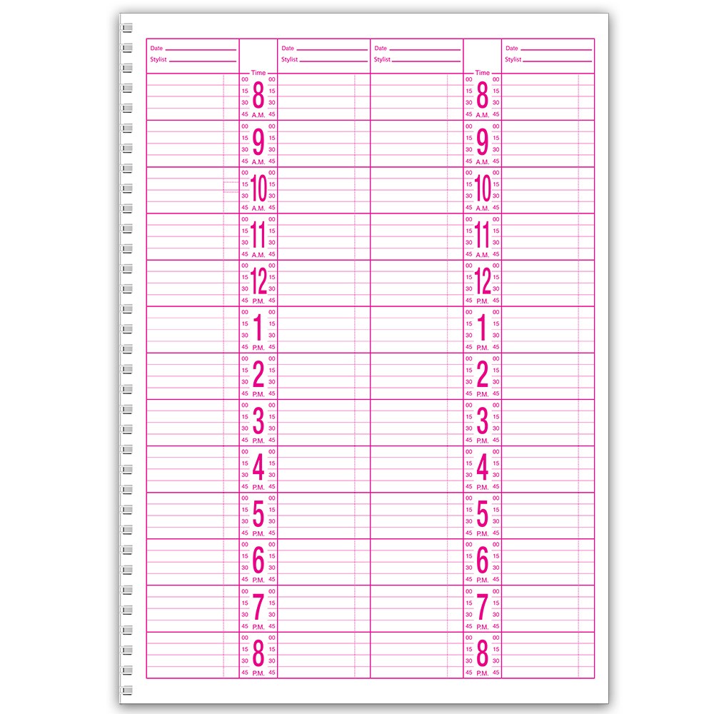 Salon appointment book chart