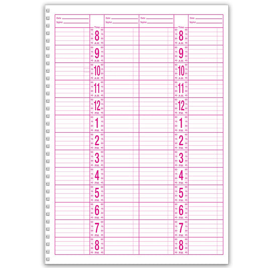 Salon appointment book chart