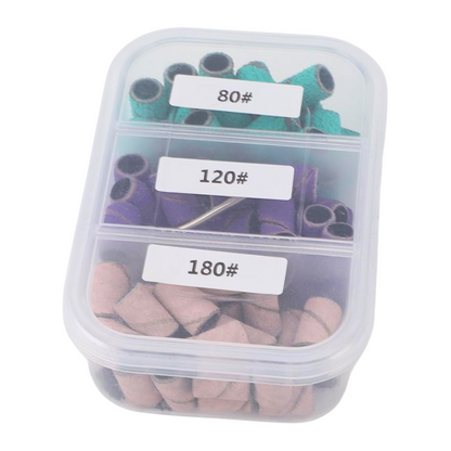 Nail Drill Sanding Kit 75pc | 80, 120, 180 Grit with Mandrel