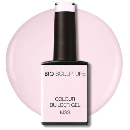 Bio Sculpture Colour Builder Gel bottle on a pink background