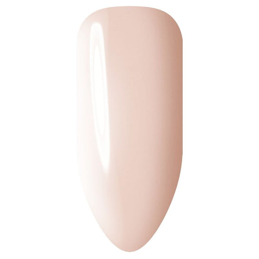 Nude-colored nail polish on a white background