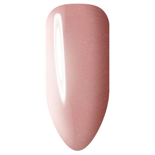 Pink nail polish swatch on a white background