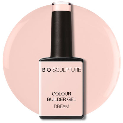 Bio Sculpture Colour Builder Gel Dream on a pink background