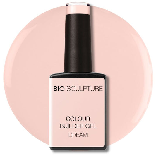 Bio Sculpture Colour Builder Gel Dream on a pink background