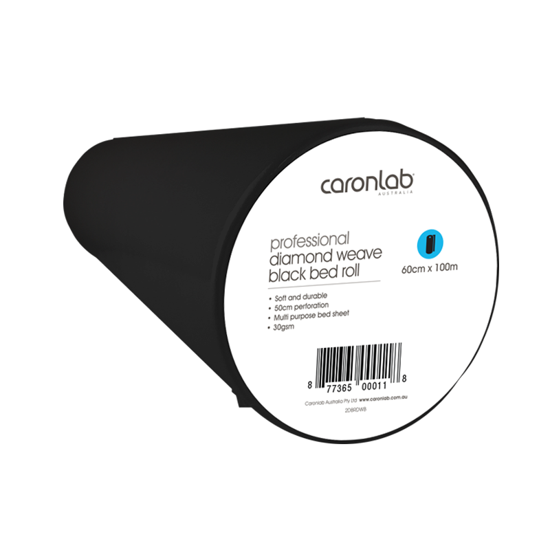 Caron Diamond Weave Perforated Bed Roll 100m - White/Black