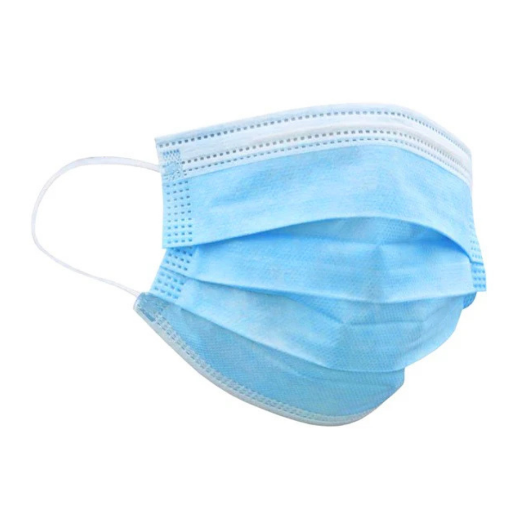 Disposable Face Mask Elastic Loop Blue 50 Pack 3Ply