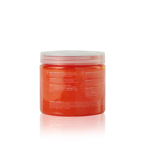 Orange jar with a white lid on a white background