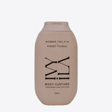 Body custard bottle labeled 'Number Two F II Finest Floral' on a white background