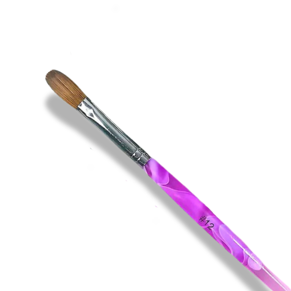 Crimped Acrylic Nail Brush #12