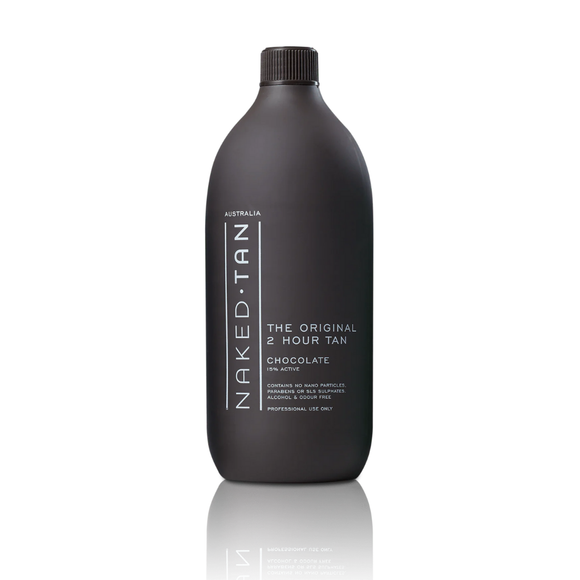 Naked Tan Chocolate Tanning Mist 1L – 15% DHA Ash-Based Deep Bronze for Olive Skin