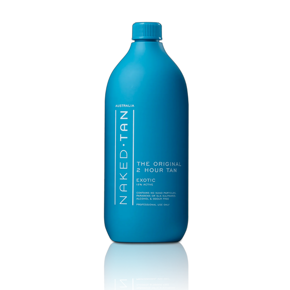 Naked Tan Exotic Tanning Mist 1L – 12% DHA Ash-Based Spray Tan for Olive Skin