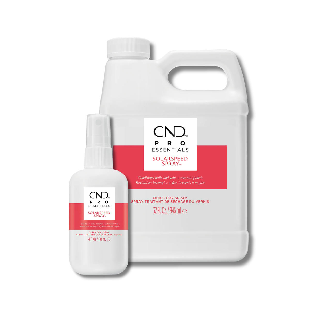 bottle of cnd solar speed spray with white background