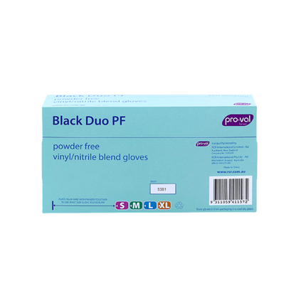 Black Duo Vinyl/Nitrile Blend Disposable Gloves 100 Pack