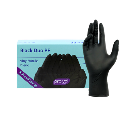 Black Duo Vinyl/Nitrile Blend Disposable Gloves 100 Pack
