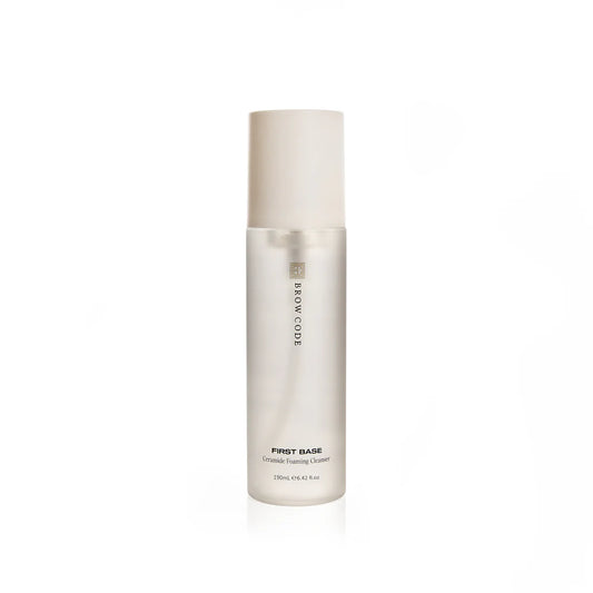 Skincare bottle labeled 'Brow Code' on a white background