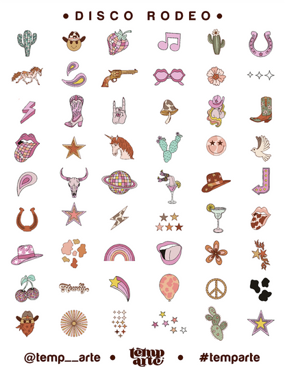 Temp Arte - Disco Rodeo / Nail Tattoos - Single Sheet