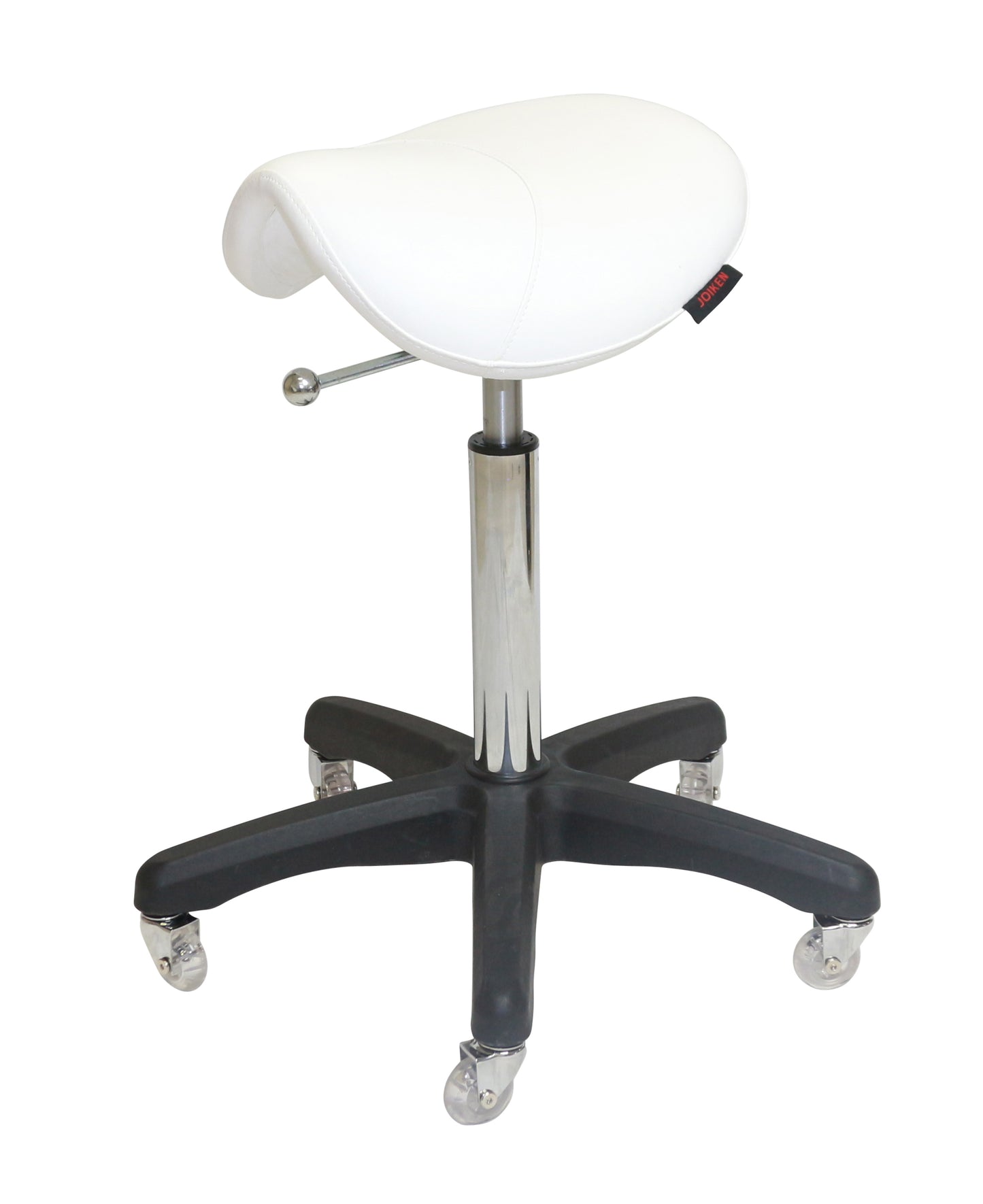 Saddle Stool – Black, White & Tan