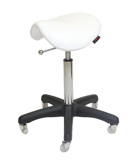 Saddle Stool – Black, White & Tan